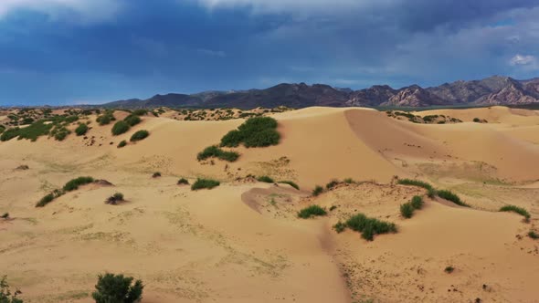 Aerial View of the Sand Dunes in Mongolia alt