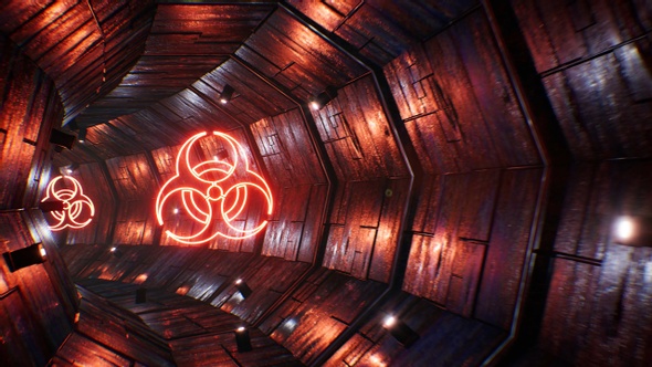 Biohazard Sign Tunnel 4K Loop alt