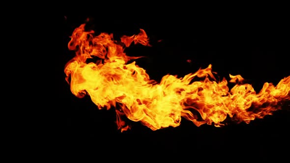 Burning Fire of Flames Burning on Black Background alt