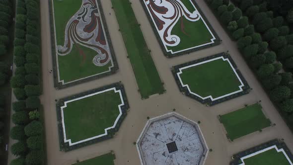 Aerial view of Charlottenburg Palace's gardens