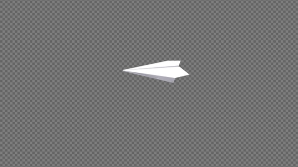 Paper Plane - Blank Page - 4K Flying Around - Transparent Loop