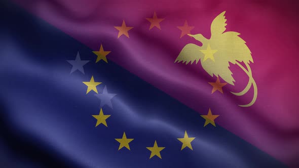 EU Papua New Guinea Flag Loop Background 4K