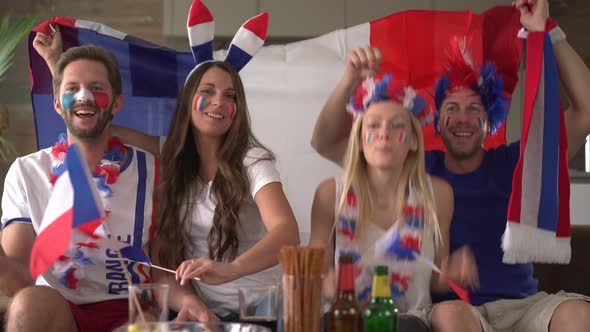 French Fans Cheering for France