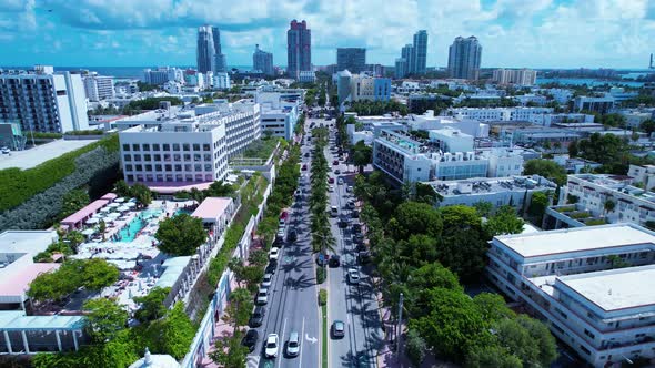 Coast city of Miami Beach Florida United States. Tropical scenery. alt