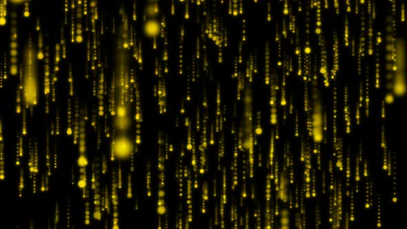 Abstract motion background shining gold particles stars sparks wave movement loop