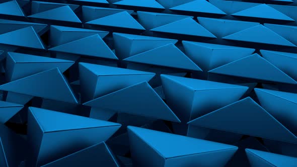 Abstract Moving Pyramids Background Blue