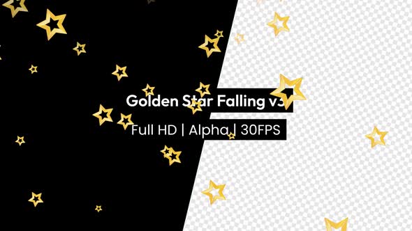 Stroke Golden Star Falling With Alpha alt