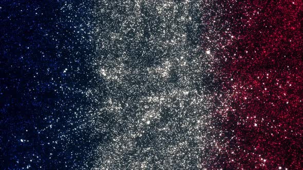 France Flag With Abstract Particles