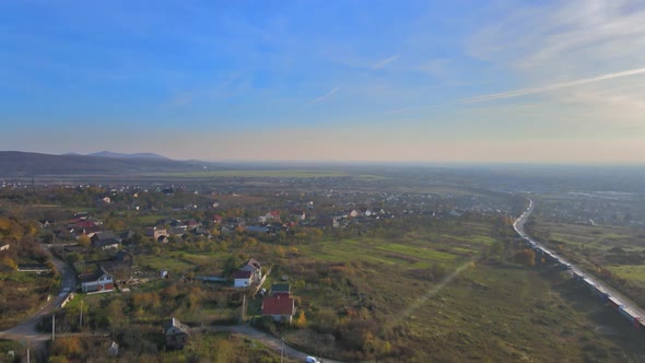 Landscape Looking to Beautiful Small Village in Mountain alt