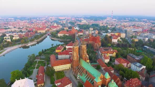Aerial Footage of Wroclaw, European Capital of Culture