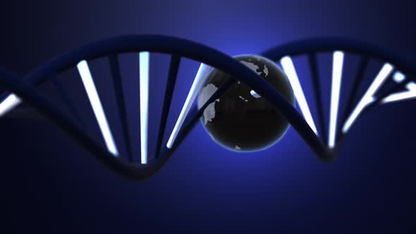 Earth Inside A Glowing Dna Strand 4 K alt