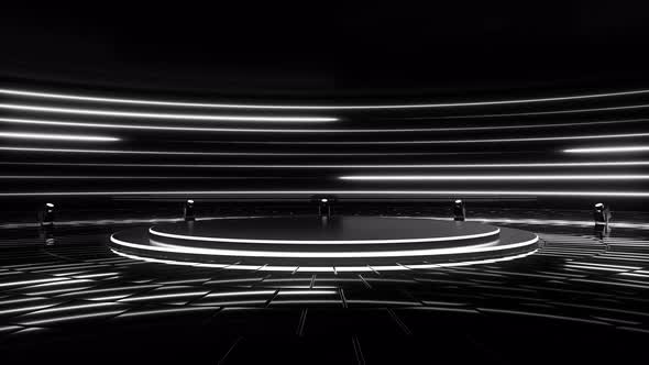 Stage And White Neon Linear Lights