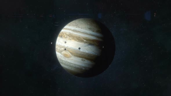 Approaching the Planet Jupiter - Gas Giant