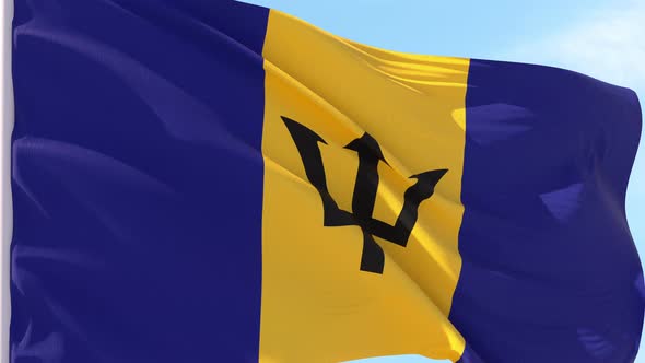 Barbados Flag Looping Background