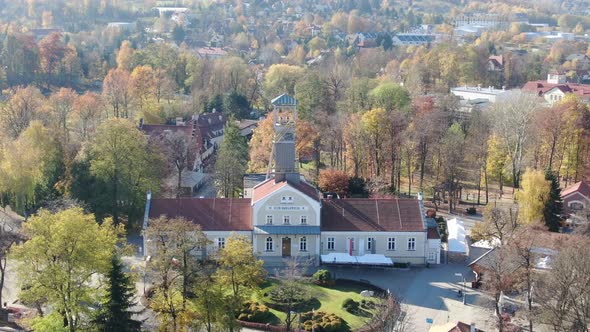 Drone view of the salt mine in Wieliczka, near Krakow, Poland (Danilowicz shaft) alt