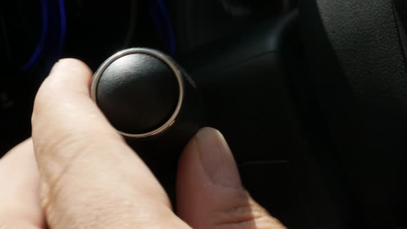 Changing headlight modes in the car 4K footage alt