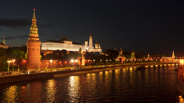 Kremlin Embankment in Moscow Russia