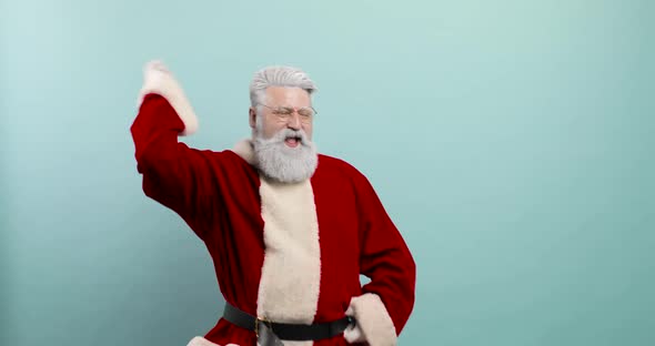 Santa Claus Dancing Rodeo with Hand Up