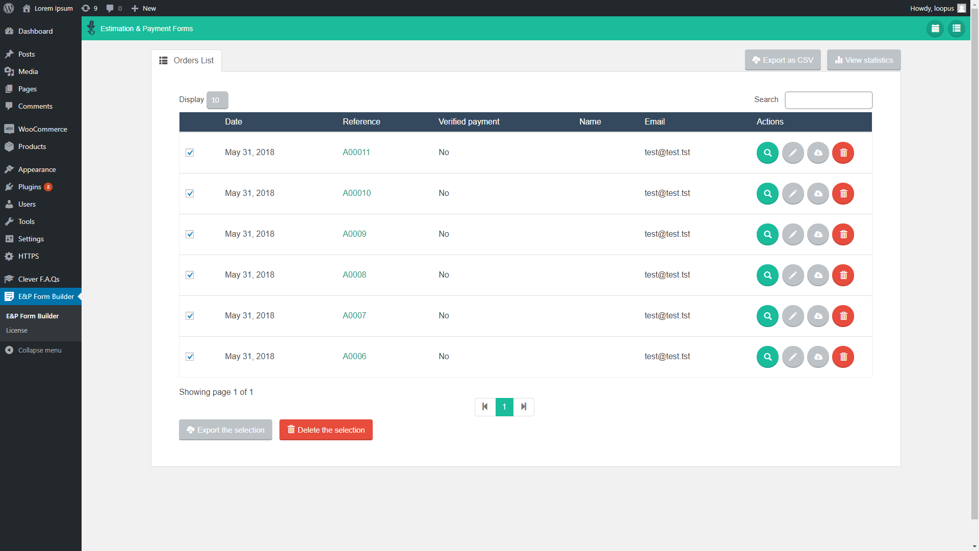 wp cost estimation payment