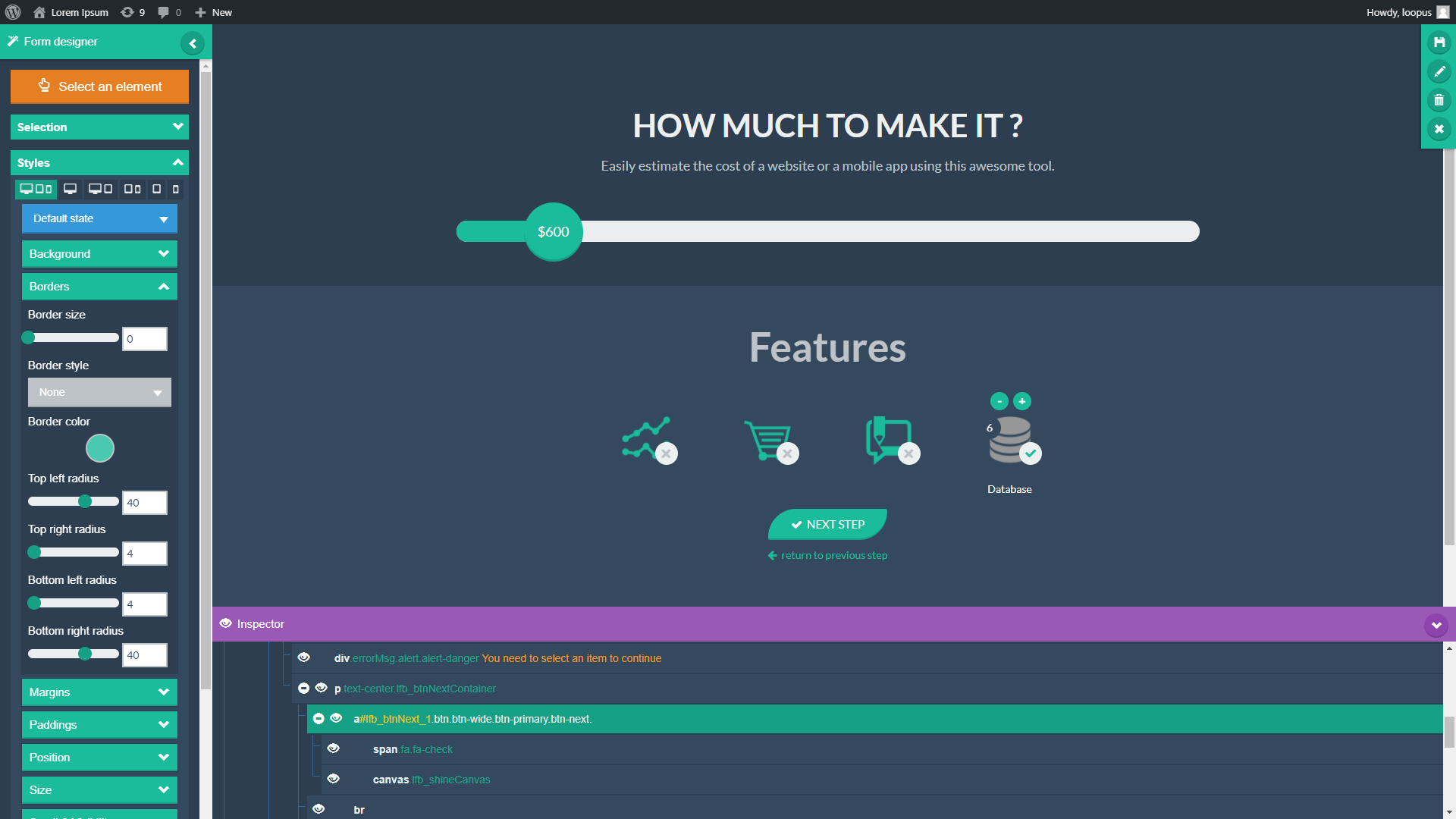 Wp Cost Estimation Payment Forms Builder By Loopus Codecanyon Wp Cost Estimation Payment Forms Builder Templates