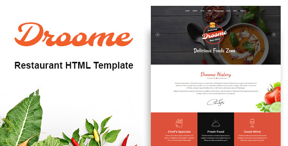 Extraordinary Droome - Restaurant HTML5 Template