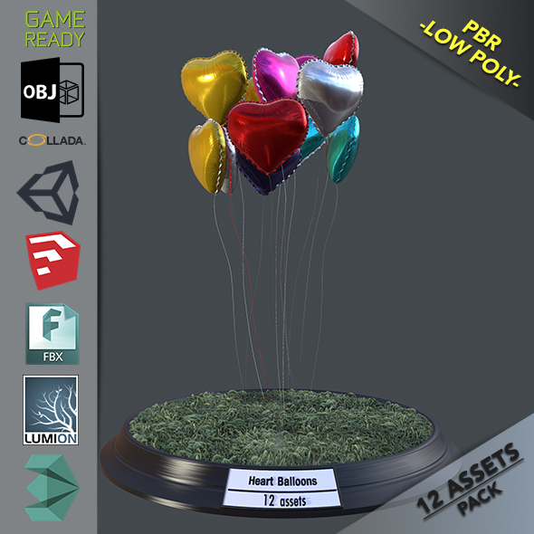 Heart Balloons Pack1 - 3Docean 23282820