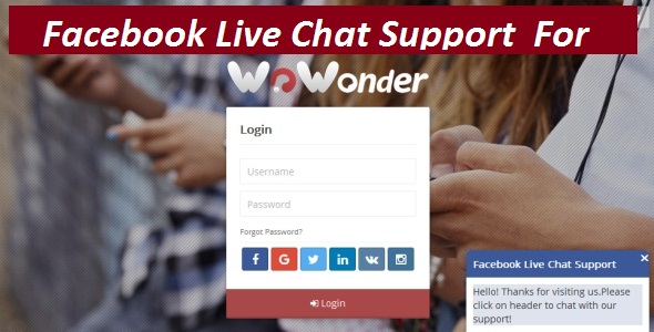 Facebook Live Chat Support For WoWonder - CodeCanyon Item for Sale