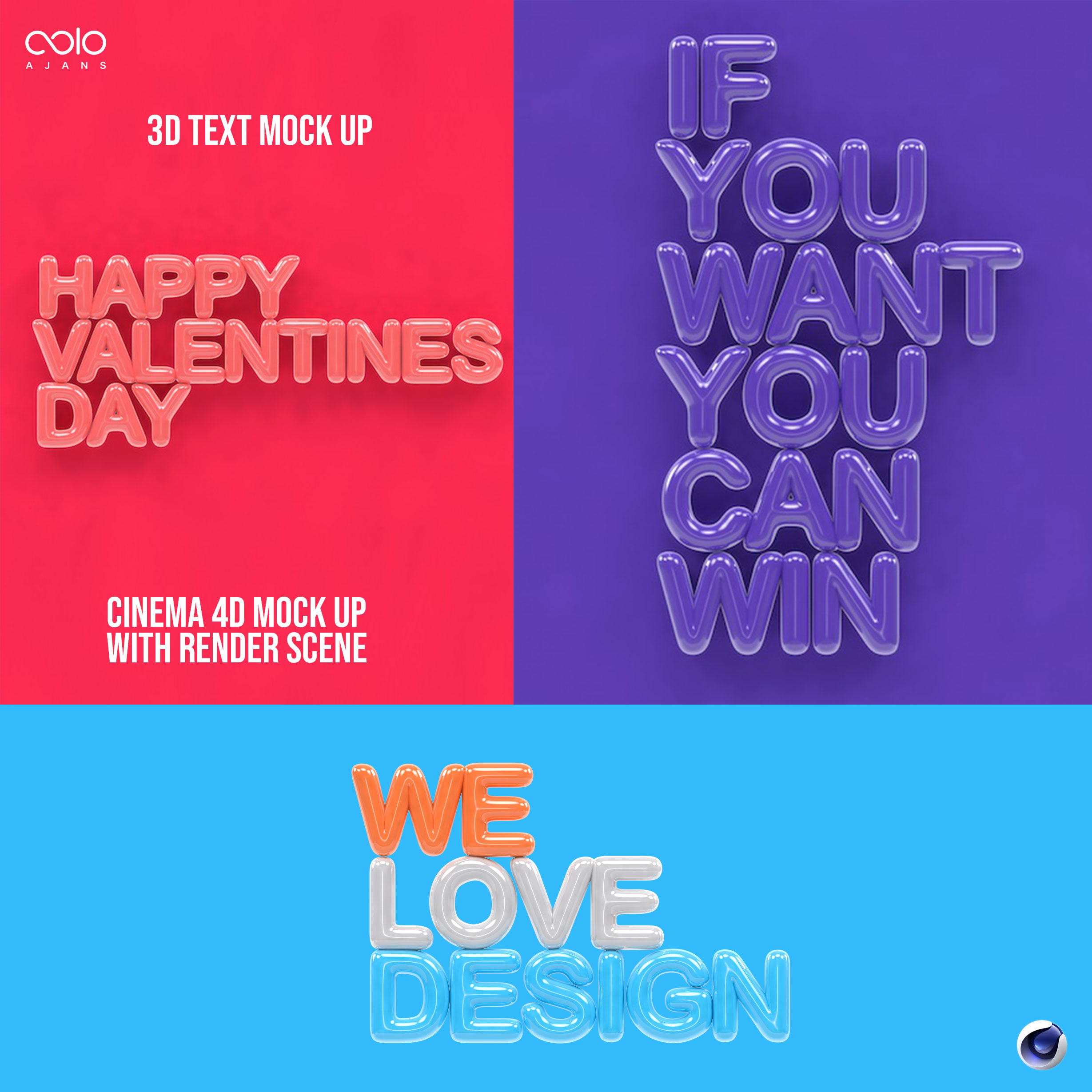 Download Happy Valentines Day 3d Text Mock Up By Coloagency 3docean