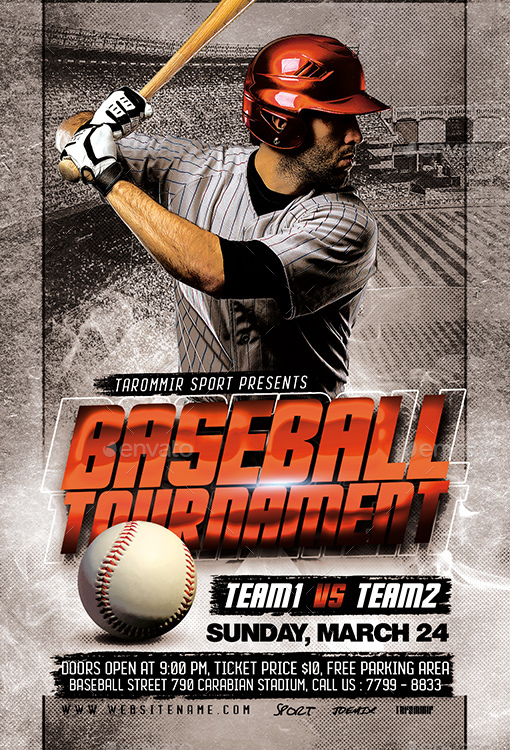 Baseball Tournament Flyer Print Templates Graphicriver