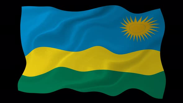 Rwanda Flag Wavy National Flag Animation