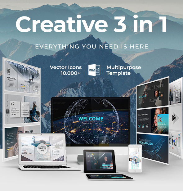 Creative 3 in 1 Bundle Powerpoint Template