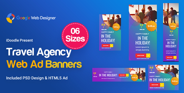 Travel Agency Banners Ad D57 - Google Web Design