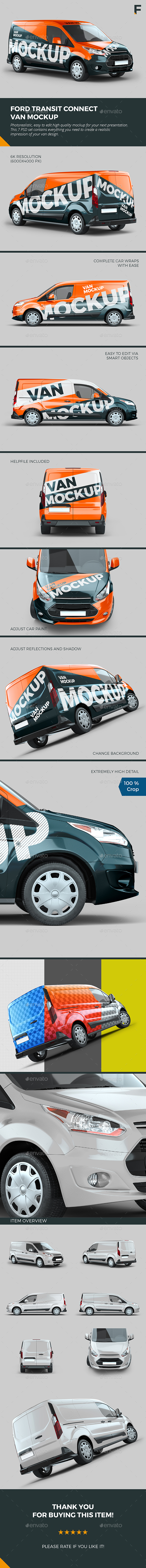 Ford Transit Connect Van Mock up