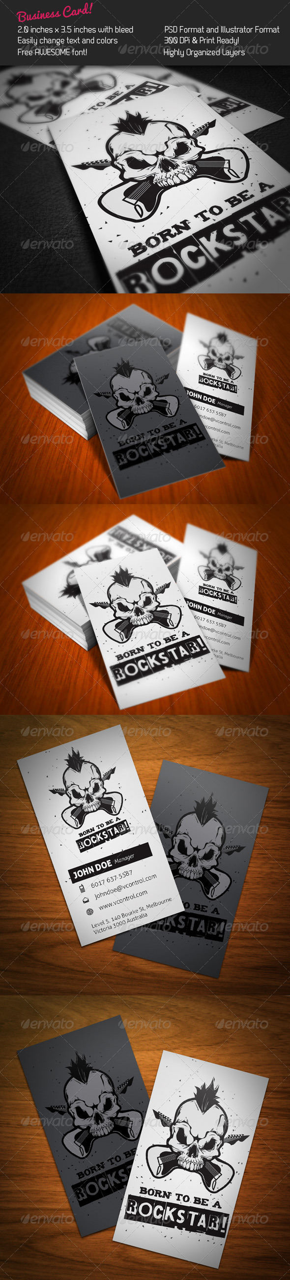Rockstar Business Card - Creative Business Cards