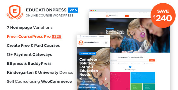 EducationPress - Complete Education WordPress Theme - Education WordPress