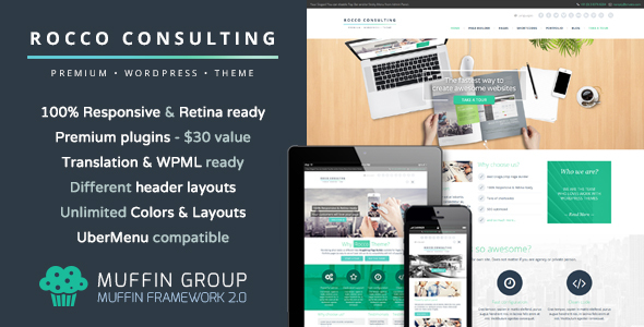 Rocco Flat WordPress Theme - Business Corporate