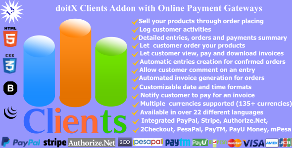 doitX Clients – doitX Addon with Online Payment Gateways