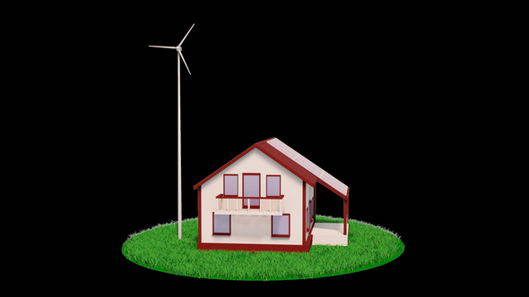 House Wind Turbine Solar Panel Rotation