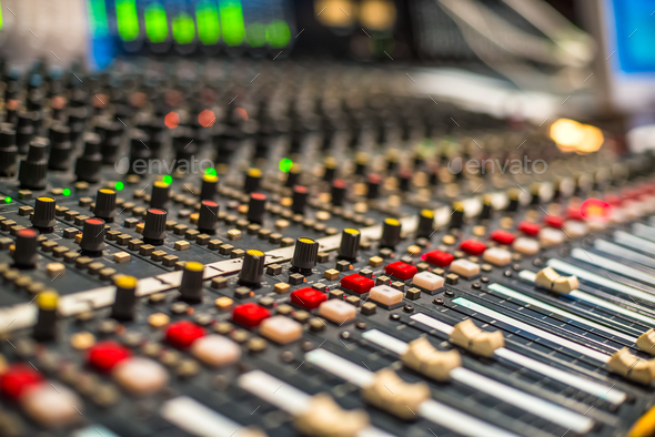 Mixer in the recording studio - Stock Photo - Images
