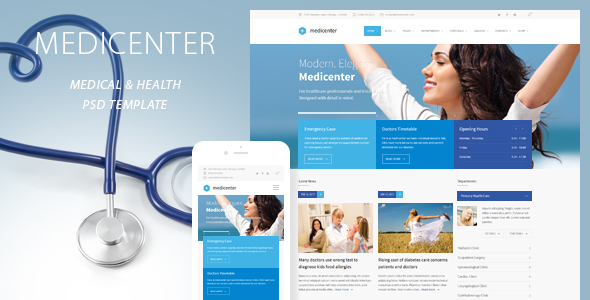 MediCenter - Health Medical Clinic PSD Template