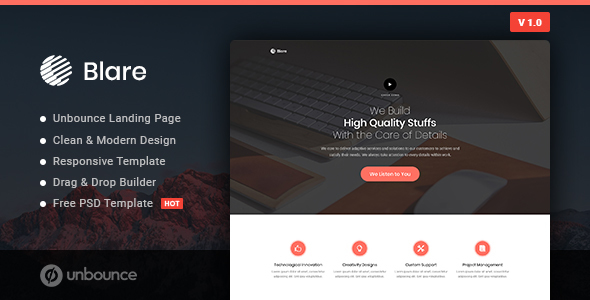 Blare - Business Unbounce Landing Page Template