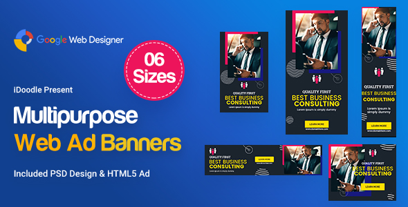 Multi-Purpose Banners HTML5 D74 Ad - GWD & PSD