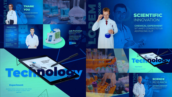 Medical Scientific Presentation Video Displays template preview