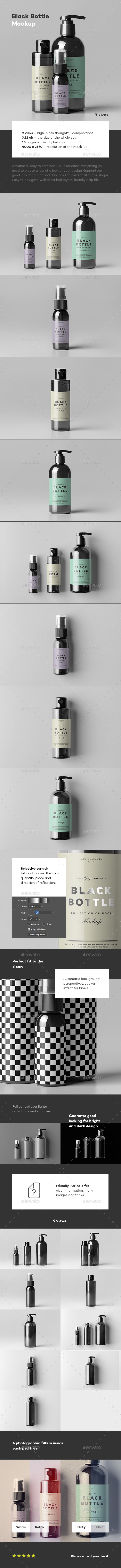 Download Black Bottles Cosmetic Mockup By Yogurt86 Graphicriver