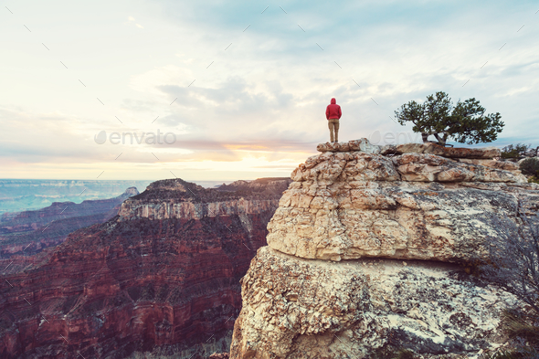 Hike in Grand Canyon - Stock Photo - Images