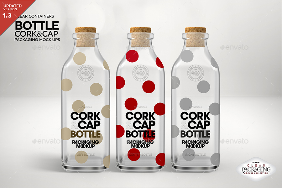 Cork and Metal Cap Bottle Packaging Mock Up, Graphics GraphicRiver