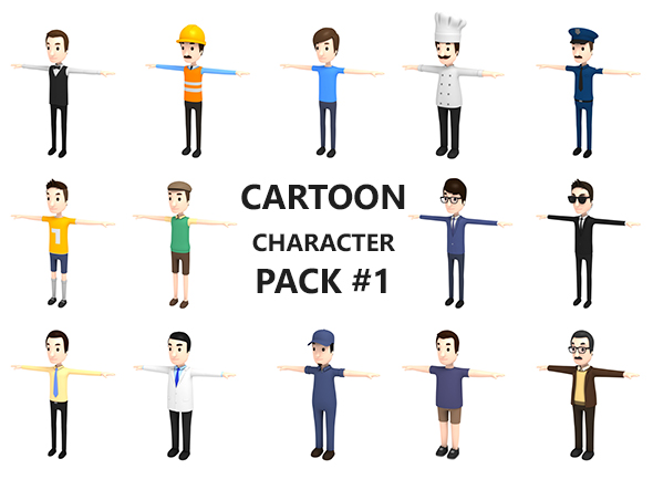 Cartoon Man Pack - 3Docean 23352710