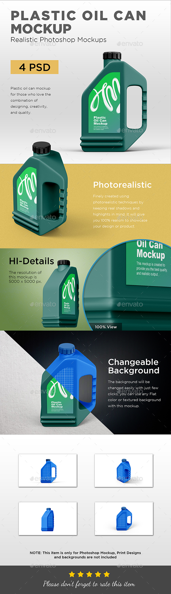 Download Plastic Oil Can Mockup By Graphicdesigno Graphicriver