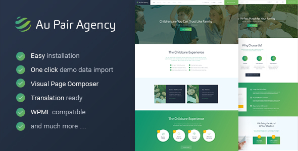 Au-Pair - Babysitting & Nanny Agency WordPress Theme