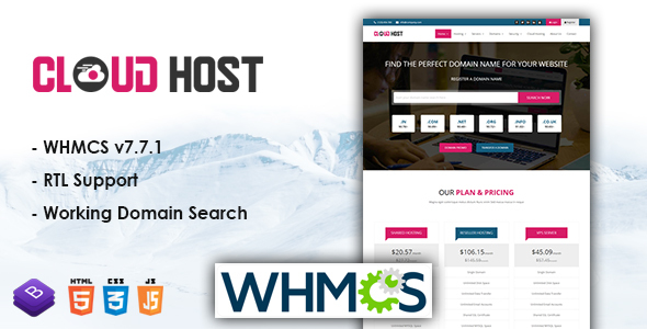 Cloud Host - WHMCS Responsive Hosting Template